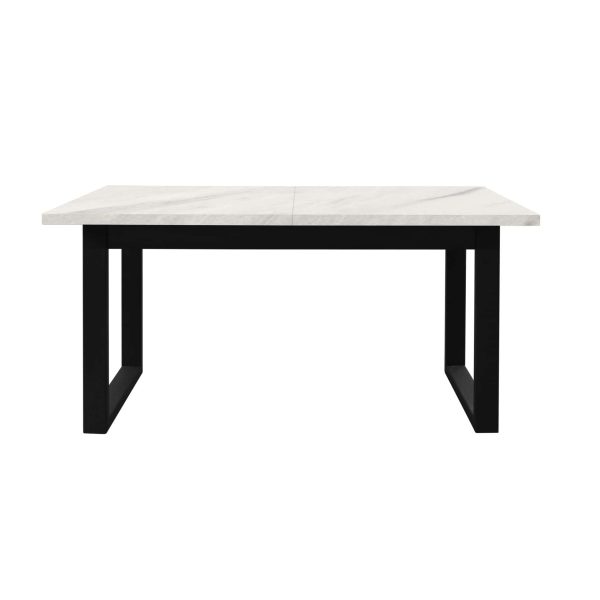 Трпезариска маса Пабло плус - бел мермер/црно