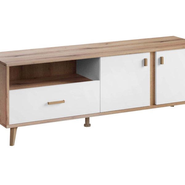 Тв Комода Порто - артисан храст/бело