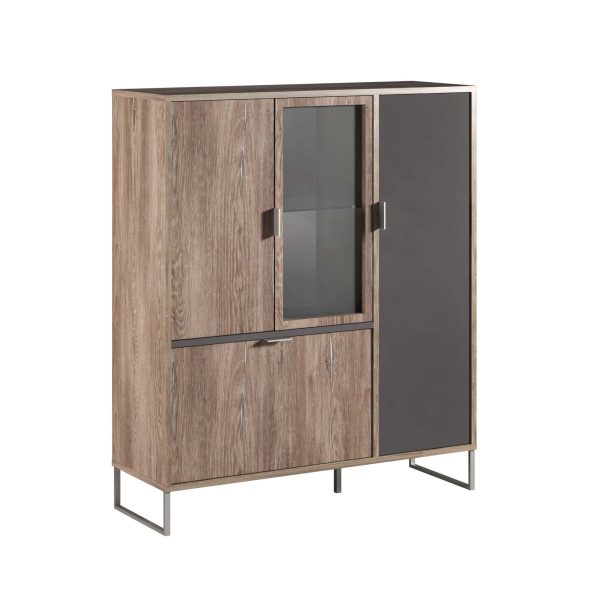 Ниска витрина Денвер - Храст Калај/Антрацит