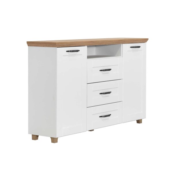 Комода Контемпо - артисан храст/бело