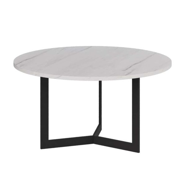 Клуб маса Сатурн - бел мермер, Ф80x42