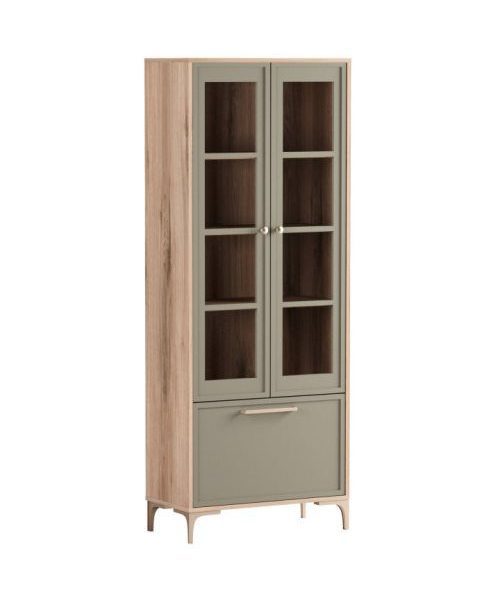 Дневна соба Алба - висока витрина - канела/маслина