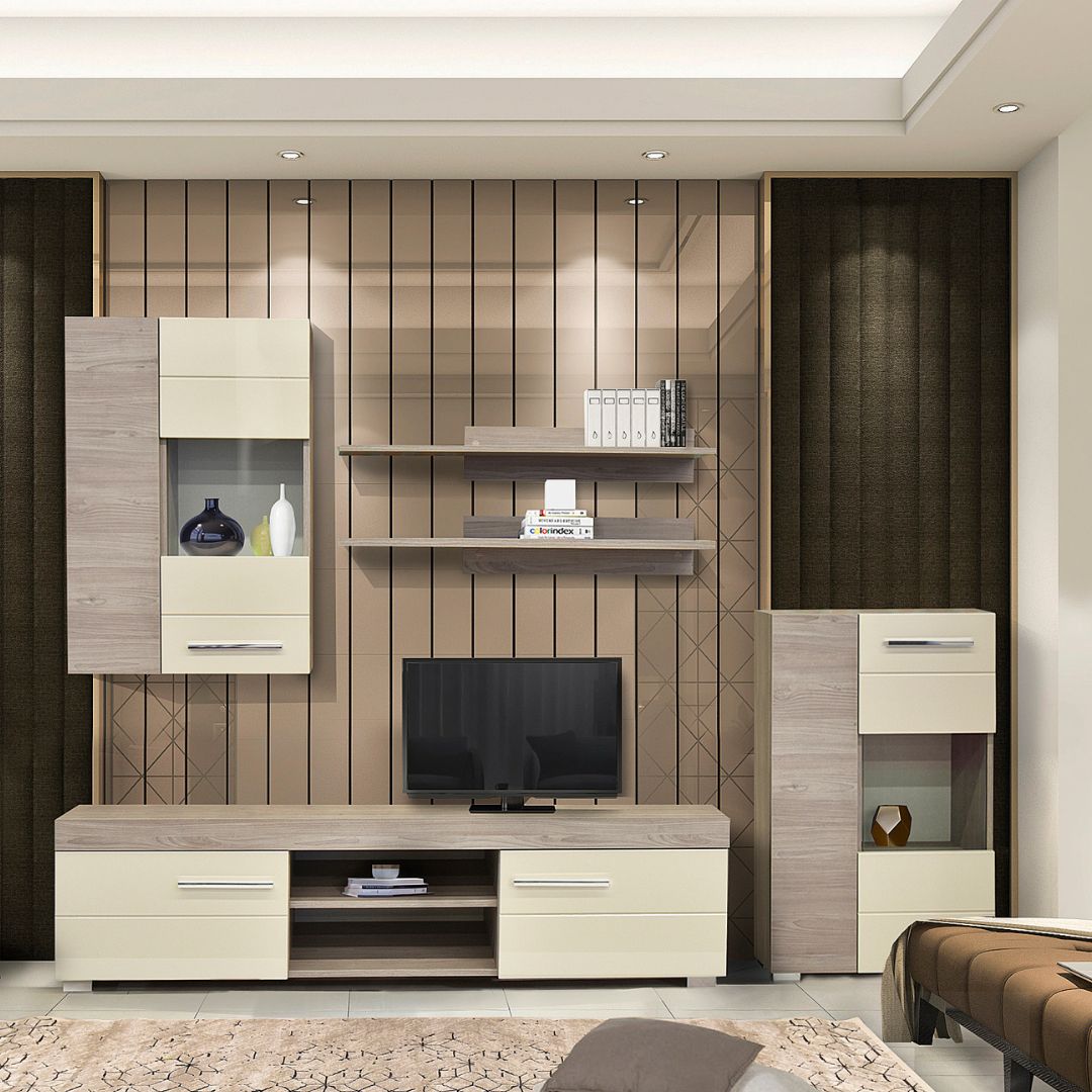 Дневна соба Барселона нордик храст/песок сјај