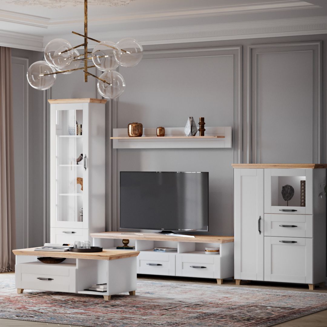 Дневна соба Контемпо артисан храст/бело