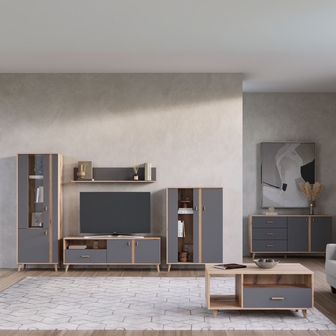 Дневна соба Порто, сет 3, артисан храст/сиво