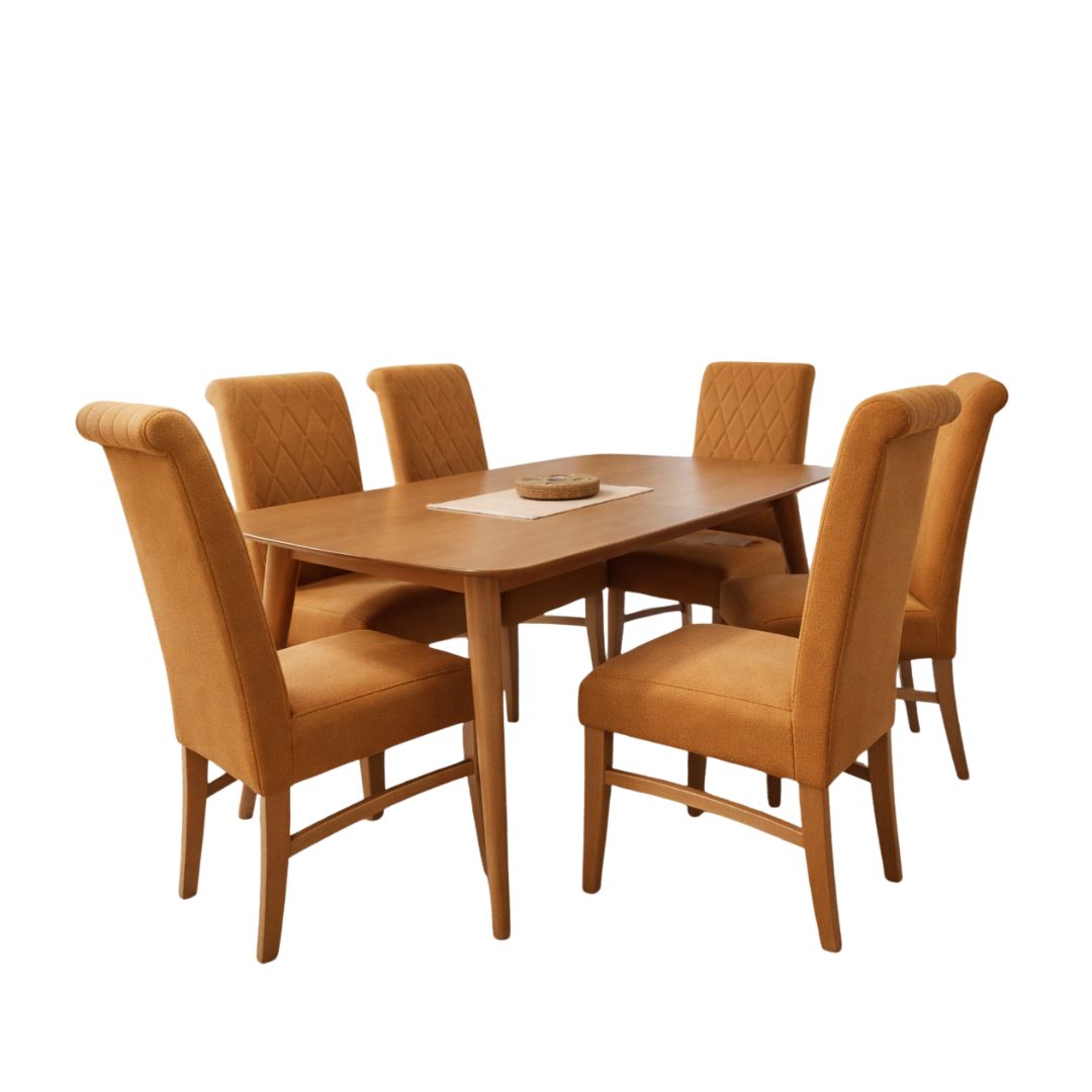 Трпезариска маса Алфа +стол Јана Б х6 - експонат 2 Сет трпезариска маса Алфа и стојл Јана Б